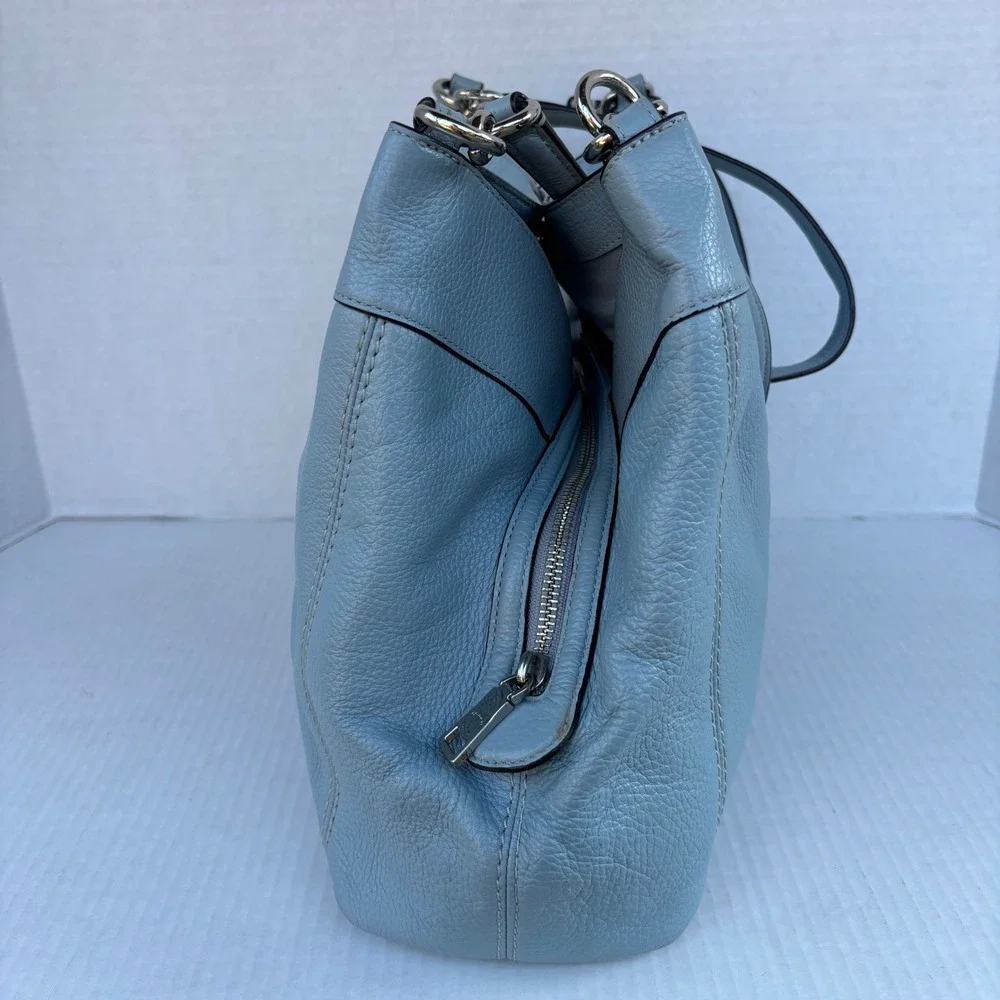 Coach Lexy Shoulder Bag Light Blue Pebbled Leather Hobo F28997‎
